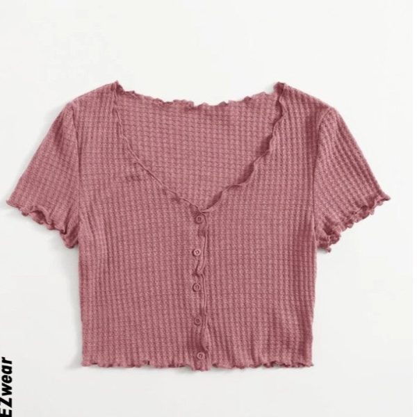 Festival Button-Up Crop Top For Cheap